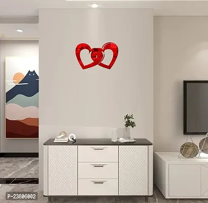 Psychedelic Collection Decorative Hearts Mirror red Acrylic Sticker Hexagon Mirror, Hexagon Mirror Wall Stickers, Mirror Stickers for Wall Large Size, Sticker Mirror-thumb0