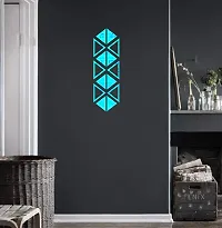 Psychedelic Collection Beautiful Traingle Set Blue Acrylic Sticker Hexagon Mirror, Hexagon Mirror Wall Stickers, Mirror Stickers for Wall Large Size, Sticker Mirror-thumb1