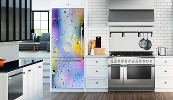 Psychedelic Collection 3D Water Dropes Colorfull Fridge Sticker (Multicolor PVC Vinyl 160x60)-thumb1