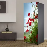 Psychedelic Collection Decorative Poppy Family Flowering Plant Plant stem Flower Coquelicot Extra Large Sticker for Fridge Decor (PVC Vinyl, Multicolor, 60 cm X 160 cm)-thumb4