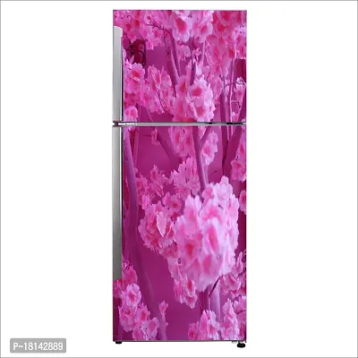 Trendy Cherry Blossoms Nature Flowerdecorative Extra Large Pvc Vinyl Fridge Sticker (Multicolor, 60 Cm X 160 Cm)