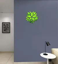 Psychedelic Collection Decorative Flower and Leaves Mirror Green Acrylic Sticker Hexagon Mirror, Hexagon Mirror Wall Stickers, Mirror Stickers for Wall Large Size, Sticker Mirror-thumb1