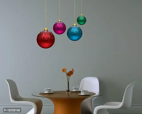 Trendy Hanging Christmas Lamps Decorative Pvc Vinyl Wall Sticker (Multicolor, 60 Cm X 62 Cm)Wd404Hk-thumb3