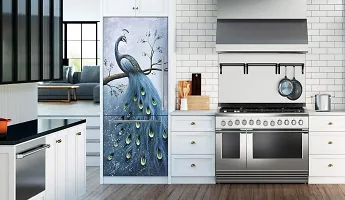 Psychedelic Collection Fridge Sticker Beautiful Peacock Painting for Fridge wrap Decorative Sticker (PVC Vinyl 60x160)-thumb2