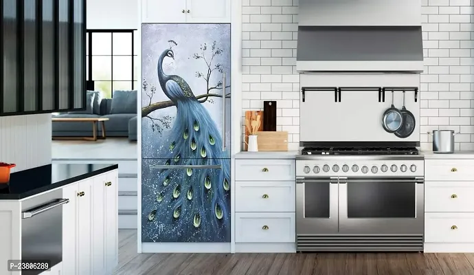 Psychedelic Collection Fridge Sticker Beautiful Peacock Painting for Fridge wrap Decorative Sticker (PVC Vinyl 60x160)-thumb3