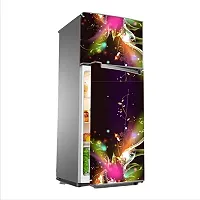 Psychedelic Collection Decorative 3D Multicolour Flowers ligting and shiningExtra Large Abstract Wall Fridge Sticker (PVC Vinyl, Multicolor, 60 cm X 160 cm)-thumb1