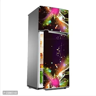 Psychedelic Collection Decorative 3D Multicolour Flowers ligting and shiningExtra Large Abstract Wall Fridge Sticker (PVC Vinyl, Multicolor, 60 cm X 160 cm)-thumb2