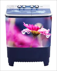 Psychedelic Collection Decorative Pink Flower Washing Machine Sticker (Multicolor PVC Vinyl 86x60)-thumb1