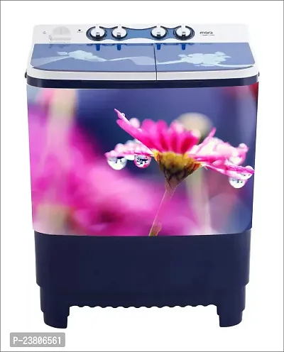 Psychedelic Collection Decorative Pink Flower Washing Machine Sticker (Multicolor PVC Vinyl 86x60)-thumb2