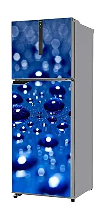 Trendy Vinly 3D Water Drops With Drak Blue Backgrounddecorative Extra Large Pvc Vinyl Fridge Sticker (Multicolor, 60 Cm X 160 Cm)Pcfs54Wp-thumb3