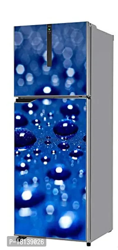 Trendy Vinly 3D Water Drops With Drak Blue Backgrounddecorative Extra Large Pvc Vinyl Fridge Sticker (Multicolor, 60 Cm X 160 Cm)Pcfs54Wp-thumb4