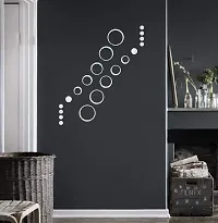 Psychedelic Collection Decorative Ring Set  dots Silver Acrylic Sticker Hexagon Mirror, Hexagon Mirror Wall Stickers, Mirror Stickers for Wall Large Size, Sticker Mirror-thumb1