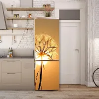 Psychedelic Collection Fridge Sticker for Decorative Flower with Sunset Abstract Nature Extra lardge Fridge Sticker for Fridge Decor (PVC Vinyl, Multicolor, 60 cm X 160 cm)-thumb3