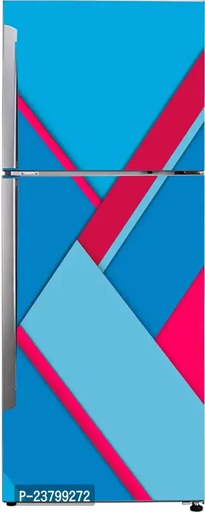 Psychedelic Collection Decorative Abstract Multicolor 3D Stylish Design Sticker for Fridge Decor Double Single Door Decorative Fridge Sticker (PVC Vinyl, Multicolor, 60 cm X 160 cm)