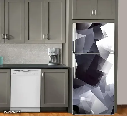 Advait Designs-HD Beautiful Abstract Black and White Diamond Cut lookSelf Adhesive Vinyl Sticker Fridge wrap Decorative Sticker (PVC Vinyl Covering Area 60cm X 160cm )