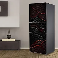 Psychedelic Collection Decorative Pattern Automotive tire Grey red Material Property Fridge Double Single Door Decorative Sticker (PVC Vinyl, Multicolor, 60 cm X 160 cm) FD954_New-thumb4