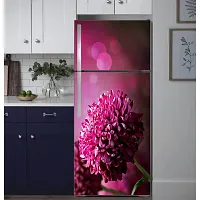 Trendy Vinly 3D Colourful Flower Violet Color Vinyl Fridge Wallpaper Self Adhesive Vinyl Sticker Decorative Sticker (Pvc Vinyl Covering Area 60 Cm X 160 Cm)-thumb1