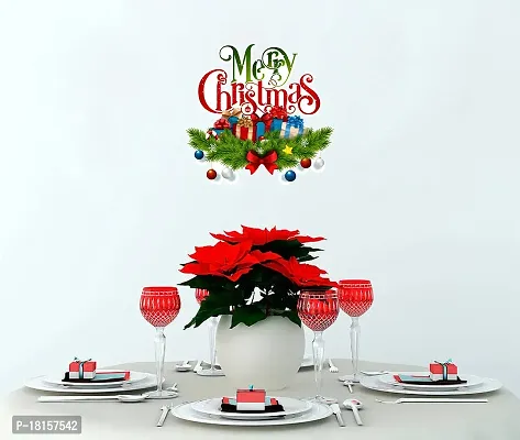 Trendy Decorative Merry Christmas With Gifts Decorative Pvc Vinyl Wall Sticker (Multicolor, 60 Cm X 86 Cm)Wd412Hk-thumb4