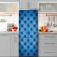 Psychedelic Collection Leather Electric Blue Texture Pattern textileDecorative Extra Large PVC Vinyl Fridge Sticker (Multicolor, 60 cm X 160 cm)-thumb3