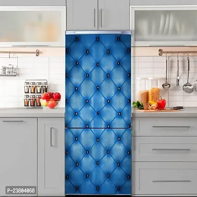 Psychedelic Collection Leather Electric Blue Texture Pattern textileDecorative Extra Large PVC Vinyl Fridge Sticker (Multicolor, 60 cm X 160 cm)-thumb4