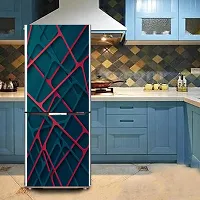 Psychedelic Collection Decorative Abstract Multicolor 3D Rectangular Shape Design Wallpaper Sticker for Fridge Decor 60 cm X 160 cm-thumb3