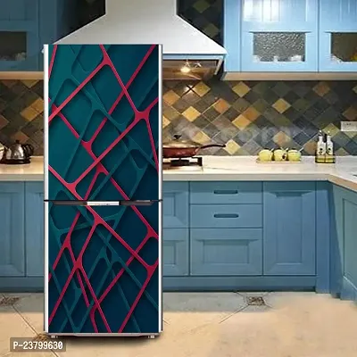 Psychedelic Collection Decorative Abstract Multicolor 3D Rectangular Shape Design Wallpaper Sticker for Fridge Decor 60 cm X 160 cm-thumb4