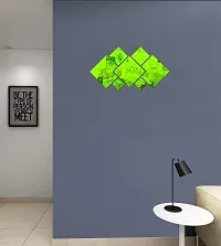 Psychedelic Collection Decorative Square Cutting Set Mirror Green Acrylic Sticker Hexagon Mirror, Hexagon Mirror Wall Stickers, Mirror Stickers for Wall Large Size, Sticker Mirror-thumb1