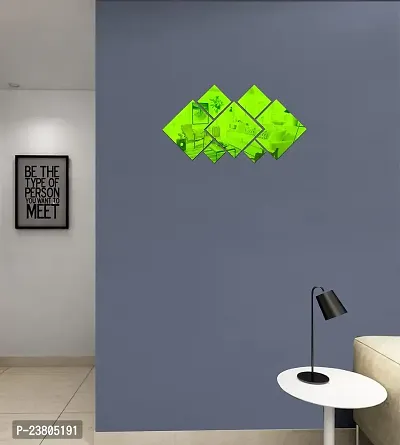 Psychedelic Collection Decorative Square Cutting Set Mirror Green Acrylic Sticker Hexagon Mirror, Hexagon Mirror Wall Stickers, Mirror Stickers for Wall Large Size, Sticker Mirror-thumb2