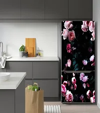 Psychedelic Collection - Vinly Beautiful Pink Rose Bunch with Black Background Self Adhesive Vinyl Sticker Fridge wrap Decorative Sticker (PVC Vinyl Covering Area 120 X 60 CM)-thumb4