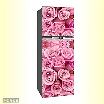 Psychedelic Collection Decorative Pink Flower Vinyl Fridge Cover Wallpaper Poster Adhesive Vinyl Sticker Fridge wrap Decorative Sticker (PVC Vinyl Covering Area 60cm X 160cm)-thumb2