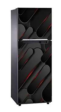 Trendy Abstract Decorative 3D Design With Red Light Effect Full Fridge Cover Wallpaper Extra Large Fridge Sticker (Pvc Vinyl, Multicolor, 60 Cm X 160 Cm)-thumb1