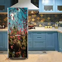 Trendy Pink Flowers And Tree, Naturedecorative Extra Large Pvc Vinyl Fridge Sticker (Multicolor, 60 Cm X 160 Cm)-thumb3