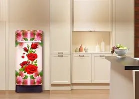 Psychedelic Collection Beautifull Red Rose Fridge Sticker (Multicolor PVC Vinyl 120x60)-thumb3