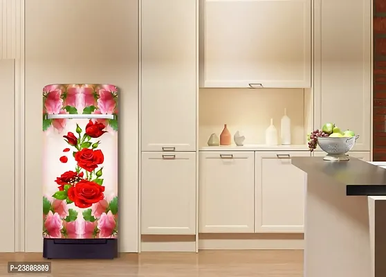 Psychedelic Collection Beautifull Red Rose Fridge Sticker (Multicolor PVC Vinyl 120x60)-thumb4