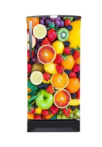 Psychedelic Collection Abstract Design Decorative Fruits Fridge Sticker (Multicolor Vinyl 120X60)-thumb1