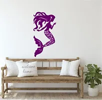 Trendy Purple Mermaid Design Decorative Pvc Vinyl Wall Sticker (Multicolor, 94 Cm X 48 Cm)-thumb2