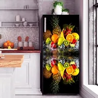 Trendy Fruits Water Splash Fridge Decorative Sticker(Multicolor Vinyl 120X60)-Sdpcfs372-thumb2