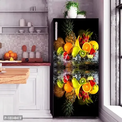 Trendy Fruits Water Splash Fridge Decorative Sticker(Multicolor Vinyl 120X60)-Sdpcfs372-thumb3