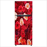 Psychedelic Collection red Creative Arts Cut Flowers Painting Flower arrangingDecorative Extra Large PVC Vinyl Fridge Sticker (Multicolor, 60 cm X 160 cm)-thumb2