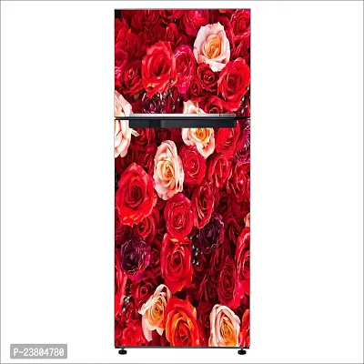 Psychedelic Collection red Creative Arts Cut Flowers Painting Flower arrangingDecorative Extra Large PVC Vinyl Fridge Sticker (Multicolor, 60 cm X 160 cm)-thumb3