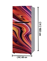 Psychedelic Collection 3D Design colourfull Light Painting Decorative Extra Large PVC Vinyl Fridge Sticker (Multicolor, 60 cm X 160 cm)-thumb2