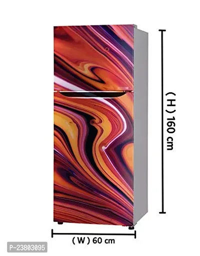 Psychedelic Collection 3D Design colourfull Light Painting Decorative Extra Large PVC Vinyl Fridge Sticker (Multicolor, 60 cm X 160 cm)-thumb3