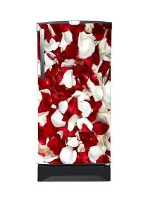 Trendy Beautifull Pink And White Flowers Decorative Fridge Sticker(Multicolor Vinyl 120X60)-thumb1