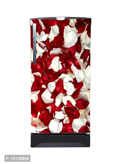 Trendy Beautifull Pink And White Flowers Decorative Fridge Sticker(Multicolor Vinyl 120X60)-thumb2