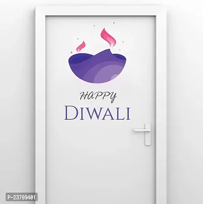 Psychedelic Collection Decorative Abstract Diya Happy Diwali PVC Vinyl Multicolor Wall Sticker for Wall Decoration Size : 64 cm X 43 cm