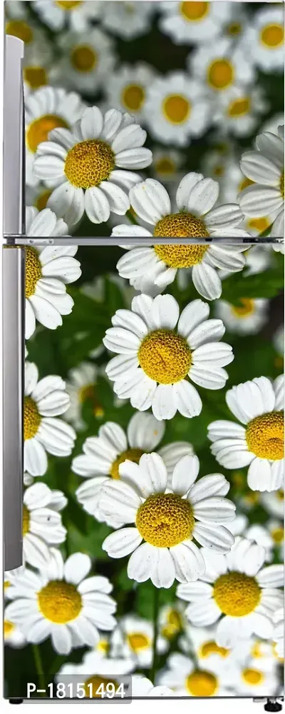 Trendy Yellow And White Flowers Group, Garden, Naturedecorative Extra Large Pvc Vinyl Fridge Sticker (Multicolor, 60 Cm X 160 Cm)Fd483Wp-thumb0