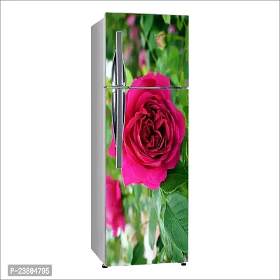 Psychedelic Collection Potted Red Rose with Green leavesDecorative Extra Large PVC Vinyl Fridge Sticker (Multicolor, 60 cm X 160 cm)_FD609_WP-thumb2