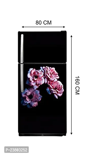 Psychedelic Collection HD Flower Bunch On Bold Black Gorund Decorative Extra Large PVC Vinyl Fridge Sticker (Multicolor, 60 cm X 160 cm)_PCFS225_WP-thumb5