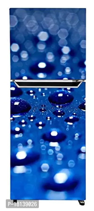 Trendy Vinly 3D Water Drops With Drak Blue Backgrounddecorative Extra Large Pvc Vinyl Fridge Sticker (Multicolor, 60 Cm X 160 Cm)Pcfs54Wp-thumb0