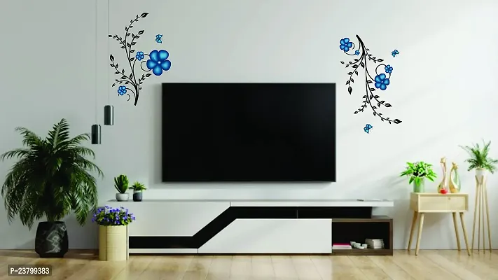 Psychedelic Collection Decorative Tree Branch Blue Flower PVC Vinyl Multicolor Decorative Wall Sticker for Wall Decoration Size : 67 cm X 120 cm-thumb4